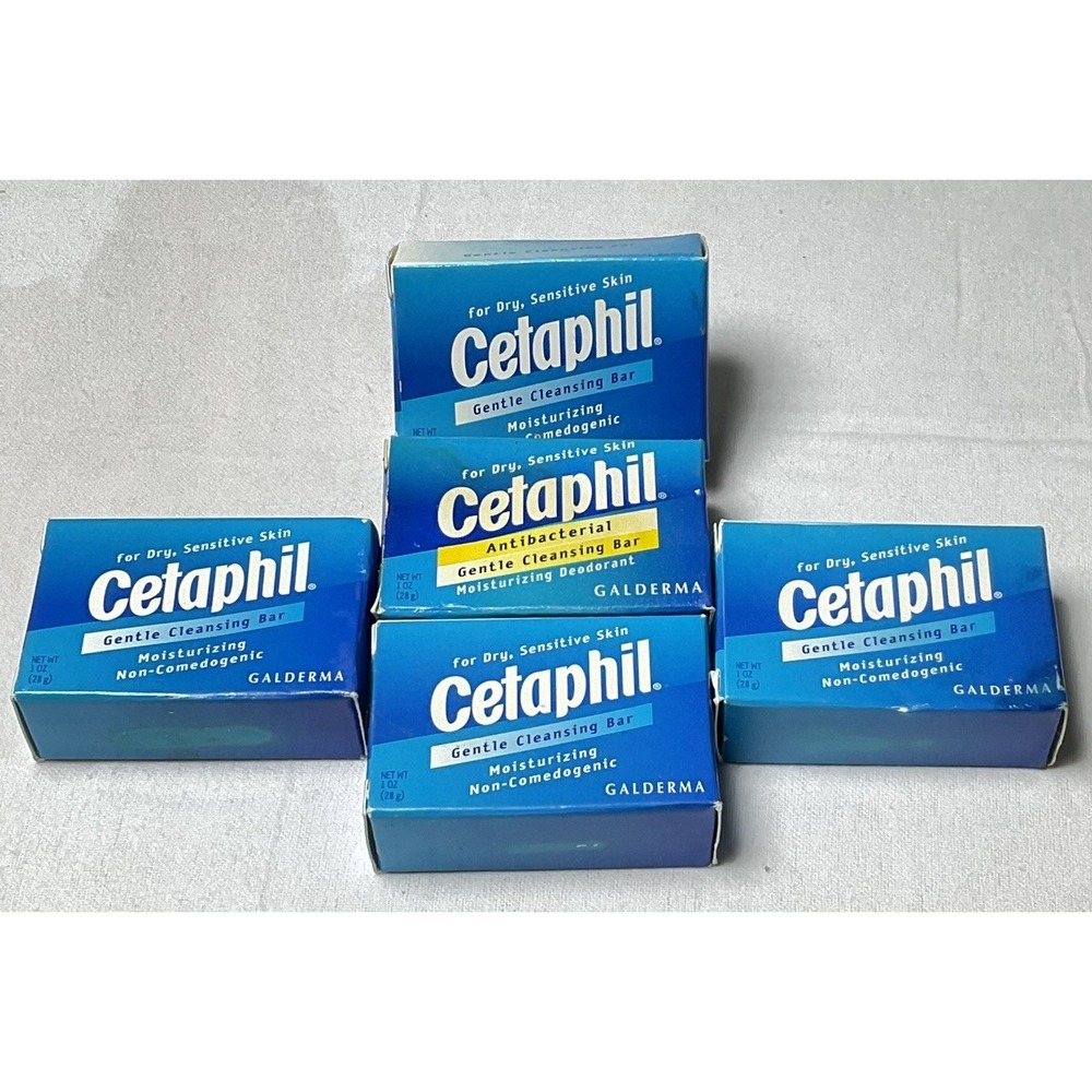 Cetaphil ANTIBACTERIAL Gentle Cleansing Bar 1oz. Galderma Rare Lot of 5